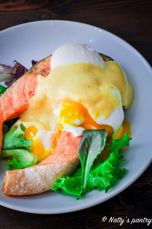 Oven-Baked Salmon Eggs Benedict Recipe: NATTYSPANTRY.COM