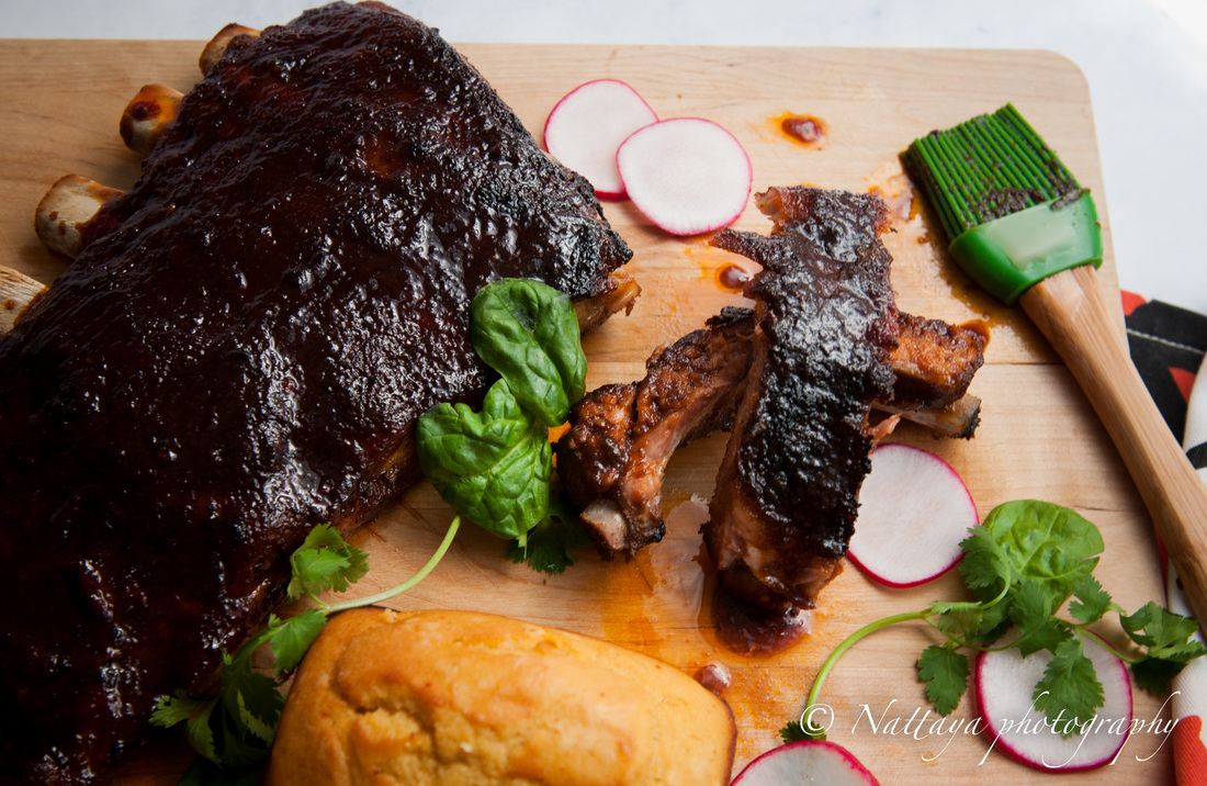 Roasted Barbecue Ribs with Smoky, spicy Coffee Dry Rub (Oven). 