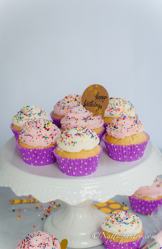 Pound Cake Birthday Cupcakes Recipe:nattspantry.com