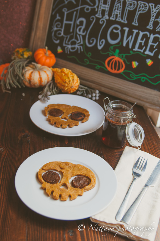 Skull Pumpkin Snickerdoodle Pancakes With Cinnamon Syrup Recipe