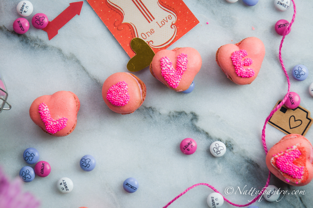 My Heart Shaped Macarons and say  Happy Valentine's