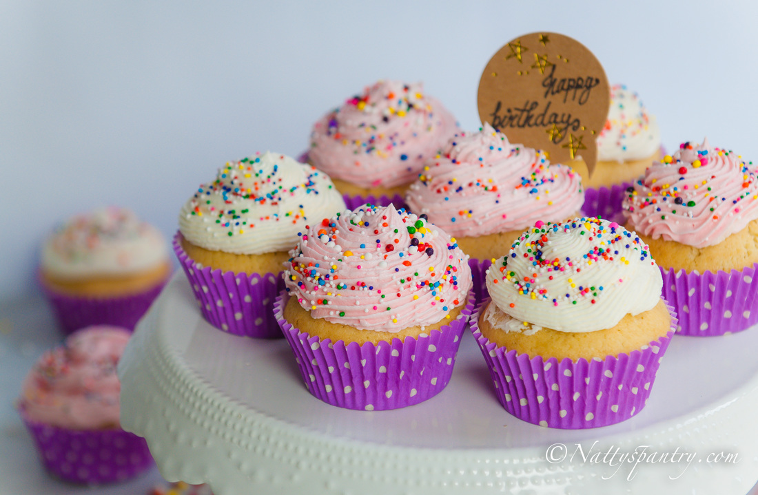 Pound Cake Birthday Cupcakes Recipe:nattspantry.com