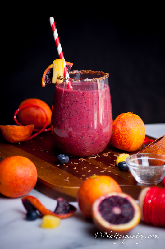  Blood Orange, Blueberry And Pineapple Smoothie Recipe : Nattyspantry.com