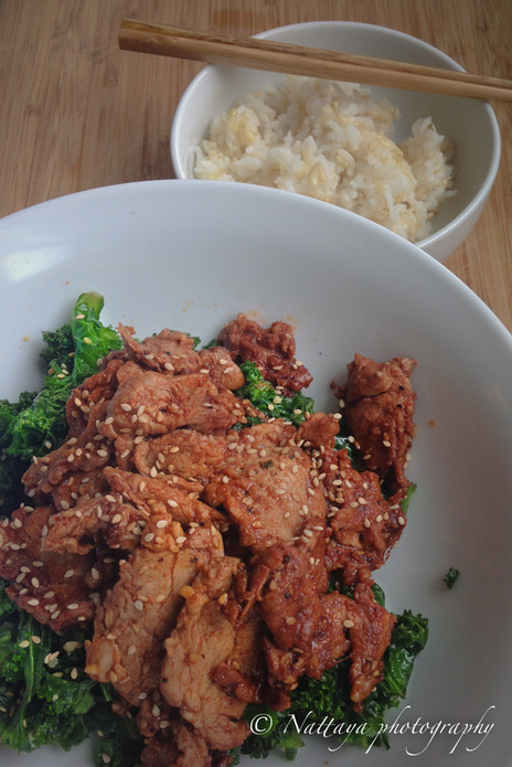 Stir-Fry Kale with pork tenderloin