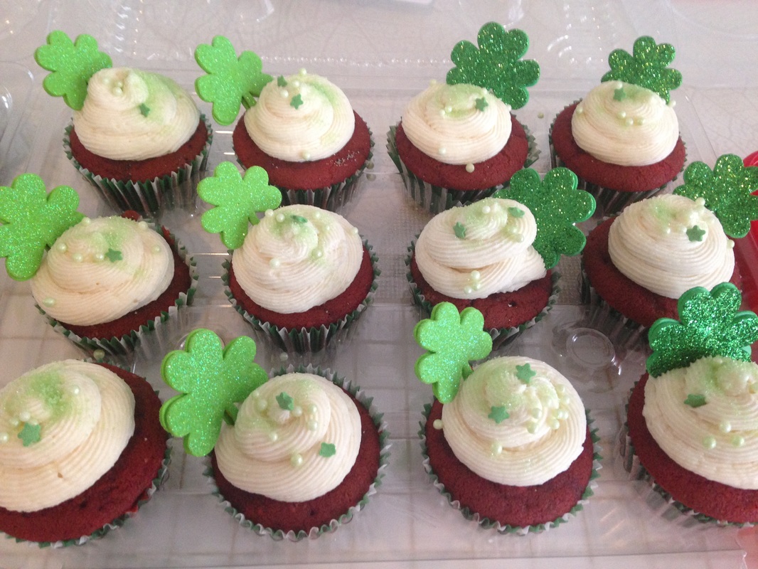 Red Red Velvet cupcake: St. Patrick's day decoration Idea