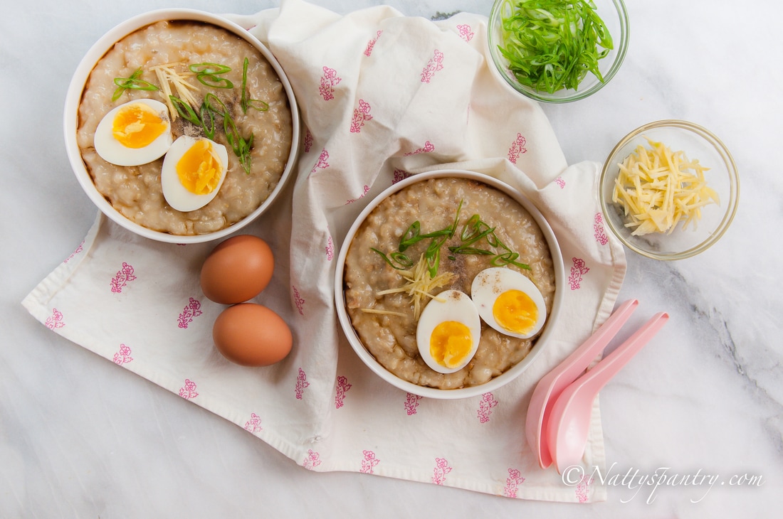 Slow Cooker Oatmeal Congee With Soft Boiled Egg Recipe